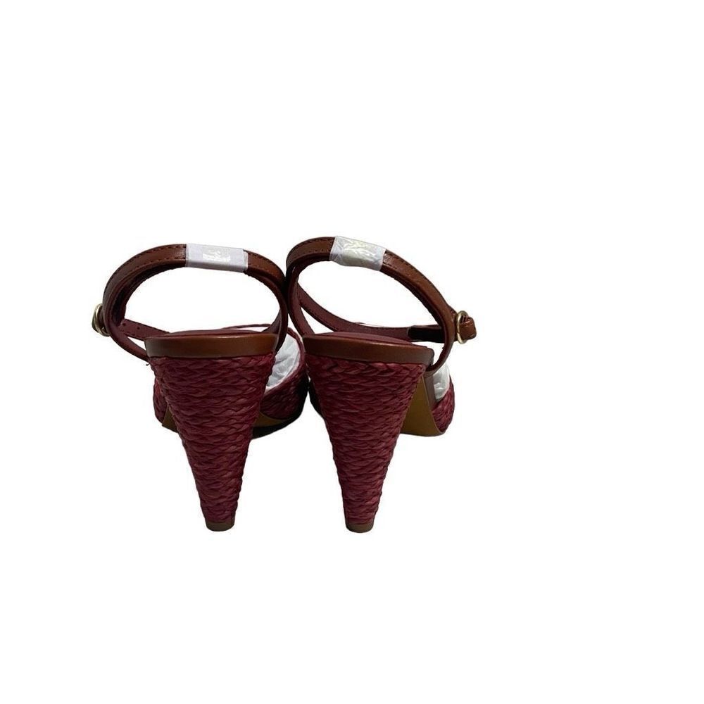 JOIE‎ Calan Women’s Open Toe Raffia Cone Shaped Heels Russet Brown Size 6.5 NEW - Picture 2 of 12